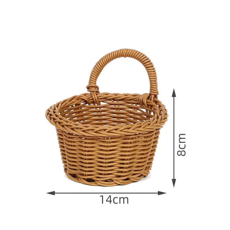 Wall Mounted Woven Vegetable Fruit Basket Kitchen Storage Home Decor