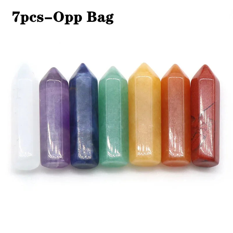 14PCS Natural Stone Chakra Reiki Healing Quartz Gemstone Decor Set