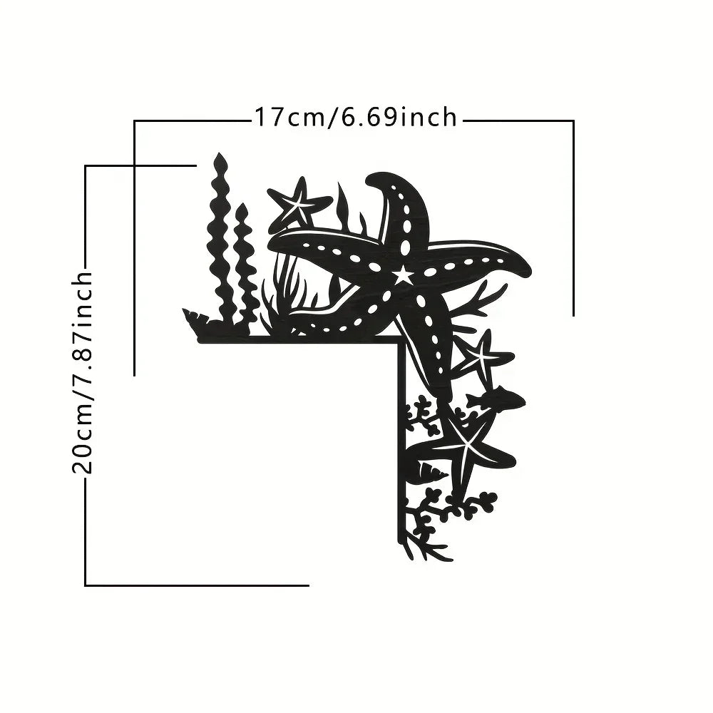 Black Metal Marine Animal Door Frame Decor Nautical Wall Art