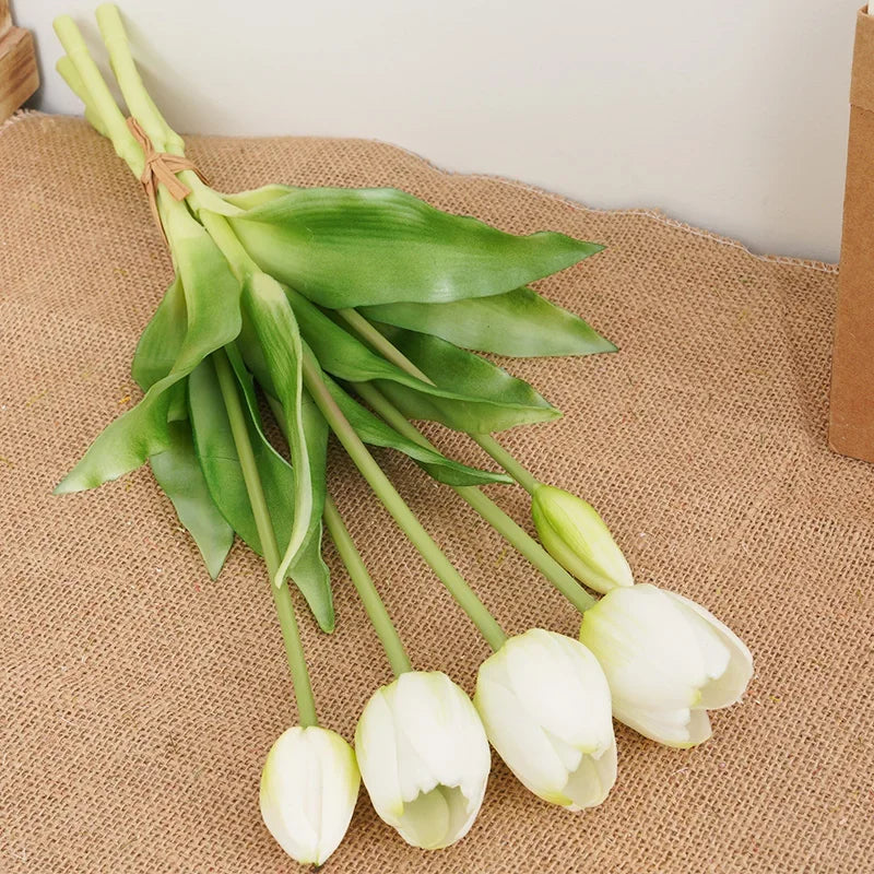 Silicone Real Touch Tulip Bouquet Artificial Flower Home Decoration