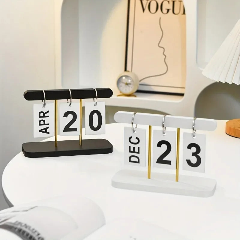 Modern Minimalist Flip Desk Calendar English Home Office Decor