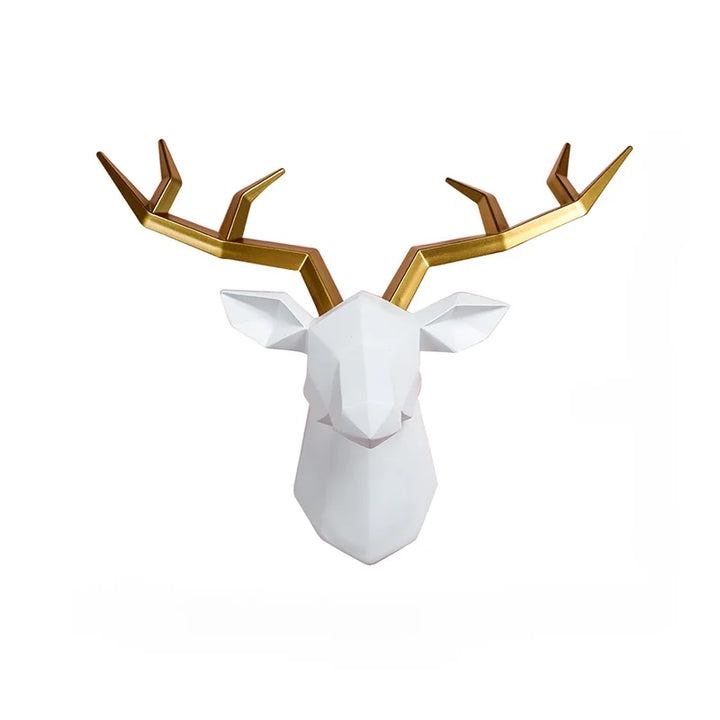 Decorative Resin Elk Head Wall Mount Animal Hook Home Decor