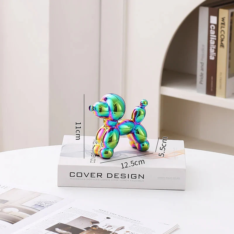 Ceramic Dog Figurine Nordic Animal Sculpture Home Office Decor