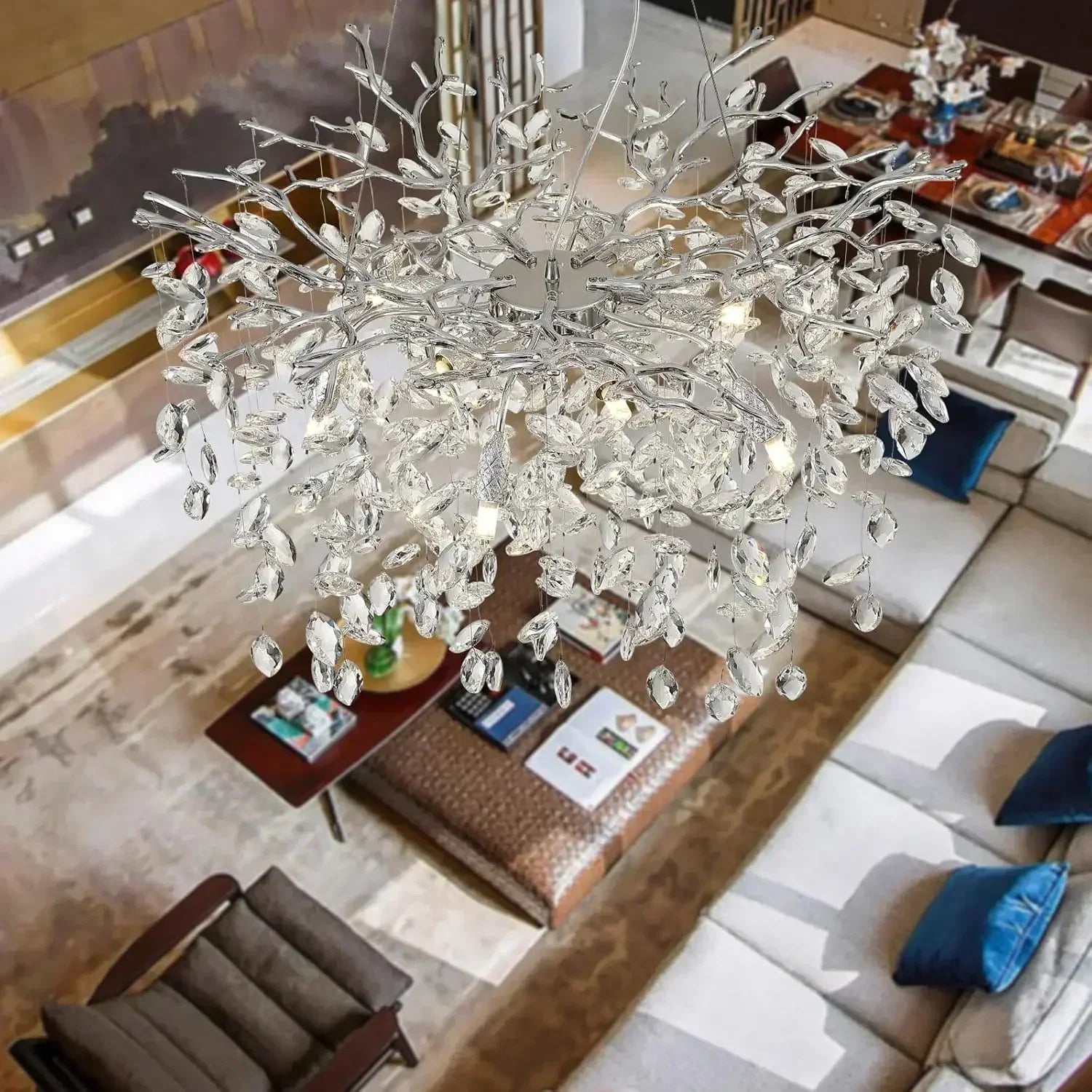 Crystal Chandelier Round Ceiling Fixture