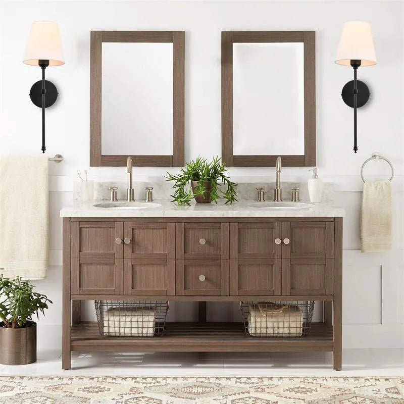 Modern LED Wall Lamp Bathroom Mirror Light Cloth Shade Sconce