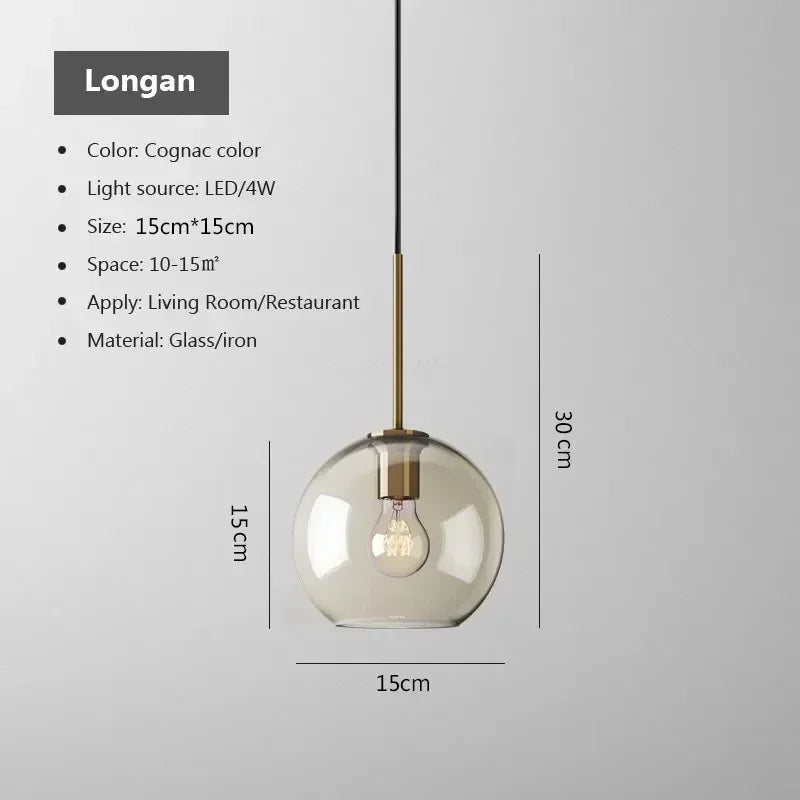 LED Glass Chandelier Light Fixture