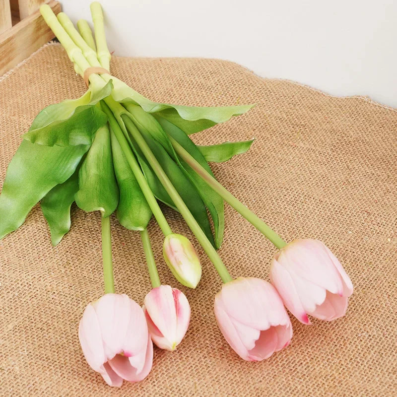 Silicone Real Touch Tulip Bouquet Artificial Flower Home Decoration