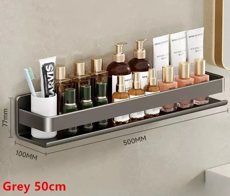 Wall Mounted Bathroom Shelf Kitchen Spice Rack Organizer Storage