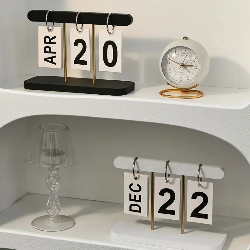 Modern Minimalist Flip Desk Calendar English Home Office Decor
