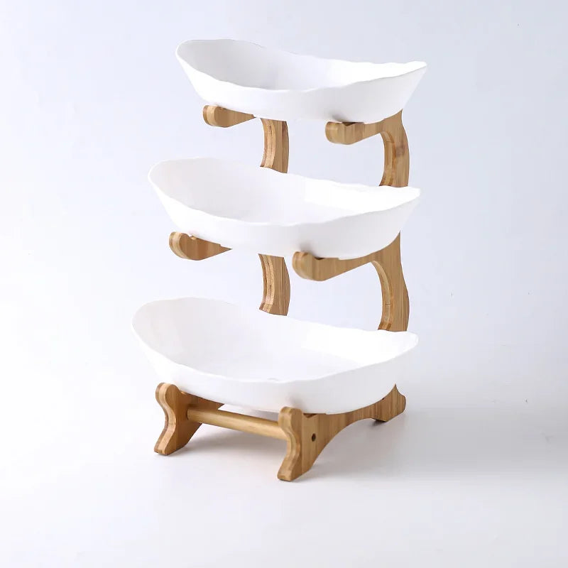 DecorBites™ 3-Layer Table Plates Set: Dinnerware, Fruit Bowl, Snack Stand, Cake Plate, Salad Bowl
