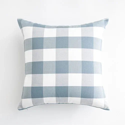 1PC Light Blue Plaid Baby Pillow Cover Sofa Home Decor