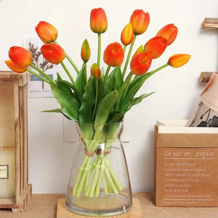 Silicone Real Touch Tulip Bouquet Artificial Flower Home Decoration