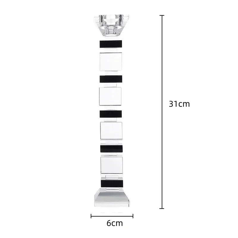 DecorBites™ Geometric Glass Candle Holder Block Design Home Decor Accessory