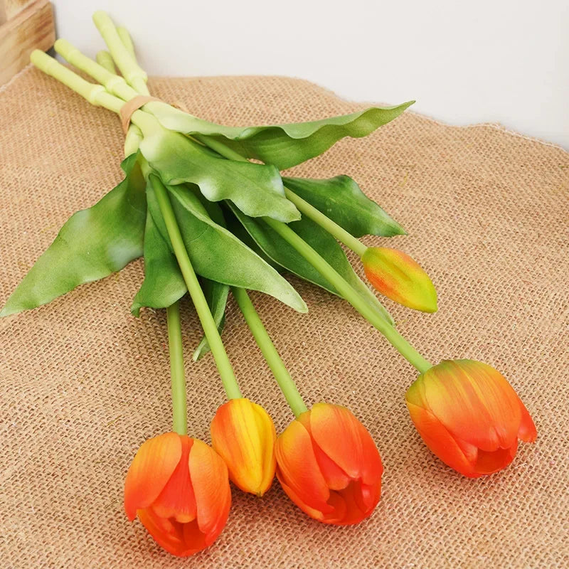 Silicone Real Touch Tulip Bouquet Artificial Flower Home Decoration