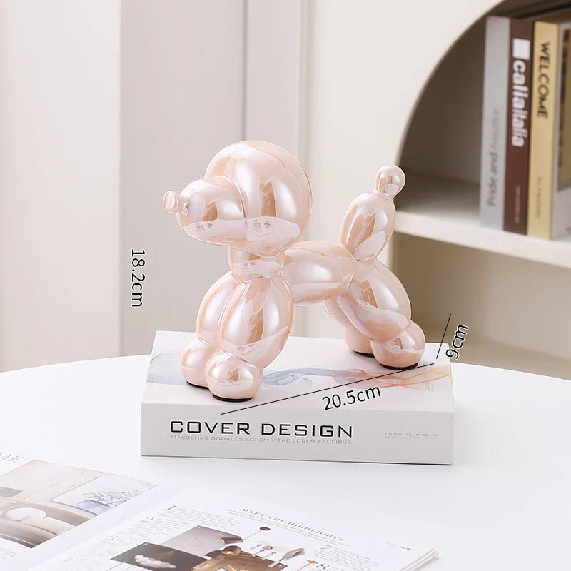 Ceramic Dog Figurine Nordic Animal Sculpture Home Office Decor