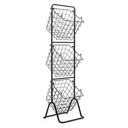 Costway 3-Tier Fruit Basket Stand with Adjustable Heights