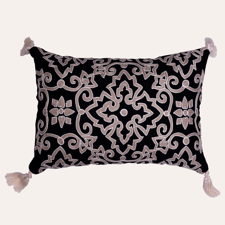 Black and Beige Throw Pillow Covers - Set of 2 and 4, 18 x 18 inches