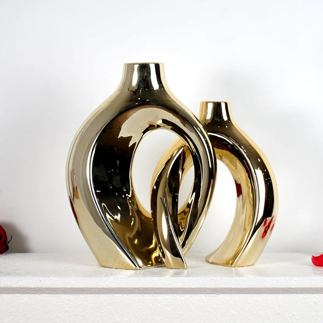 Golden Flower Vase - Home Decor Accessory