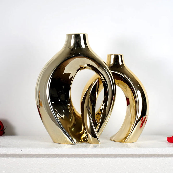 Golden Flower Vase - Home Decor Accessory