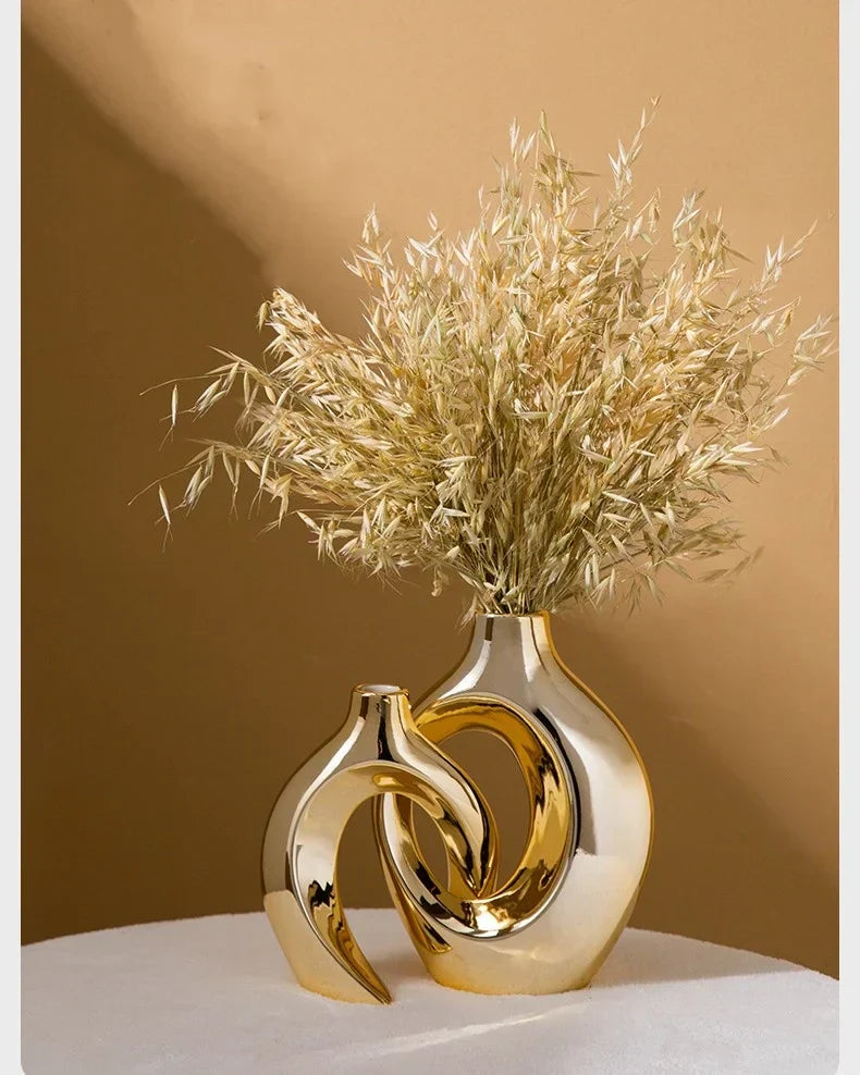 Golden Flower Vase - Home Decor Accessory