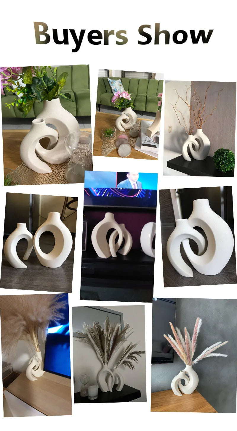 DecorBites™ Large 21cm CAPIRON Ceramic Vase Home Decor