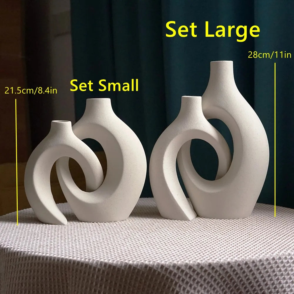 DecorBites™ Large 21cm CAPIRON Ceramic Vase Home Decor