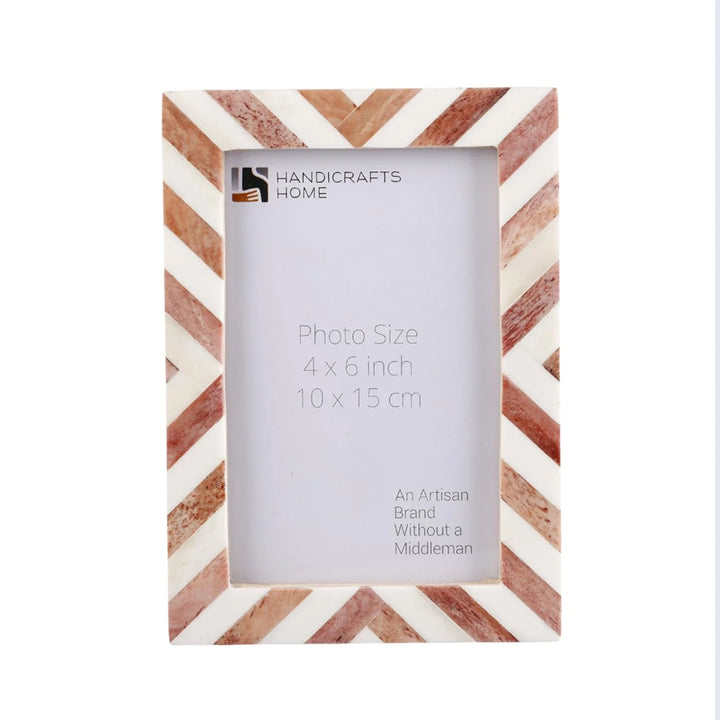 Picture Frame Chevron Collection Bone Inlay Brown 4 Sizes