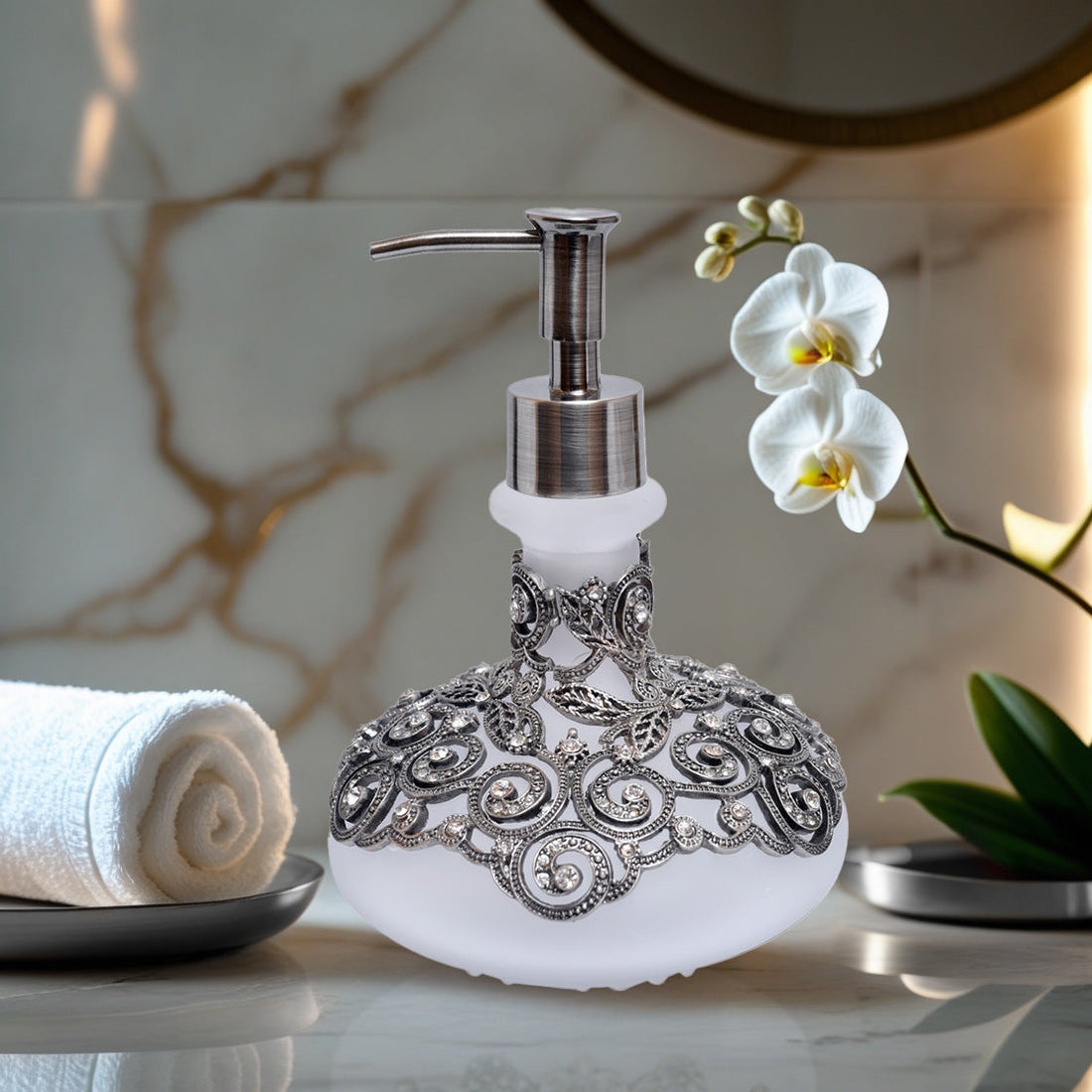 The Millicent - Modern Decorative Bathroom Accessory Handmade Soap Dispenser Gift for Mom 12.5oz