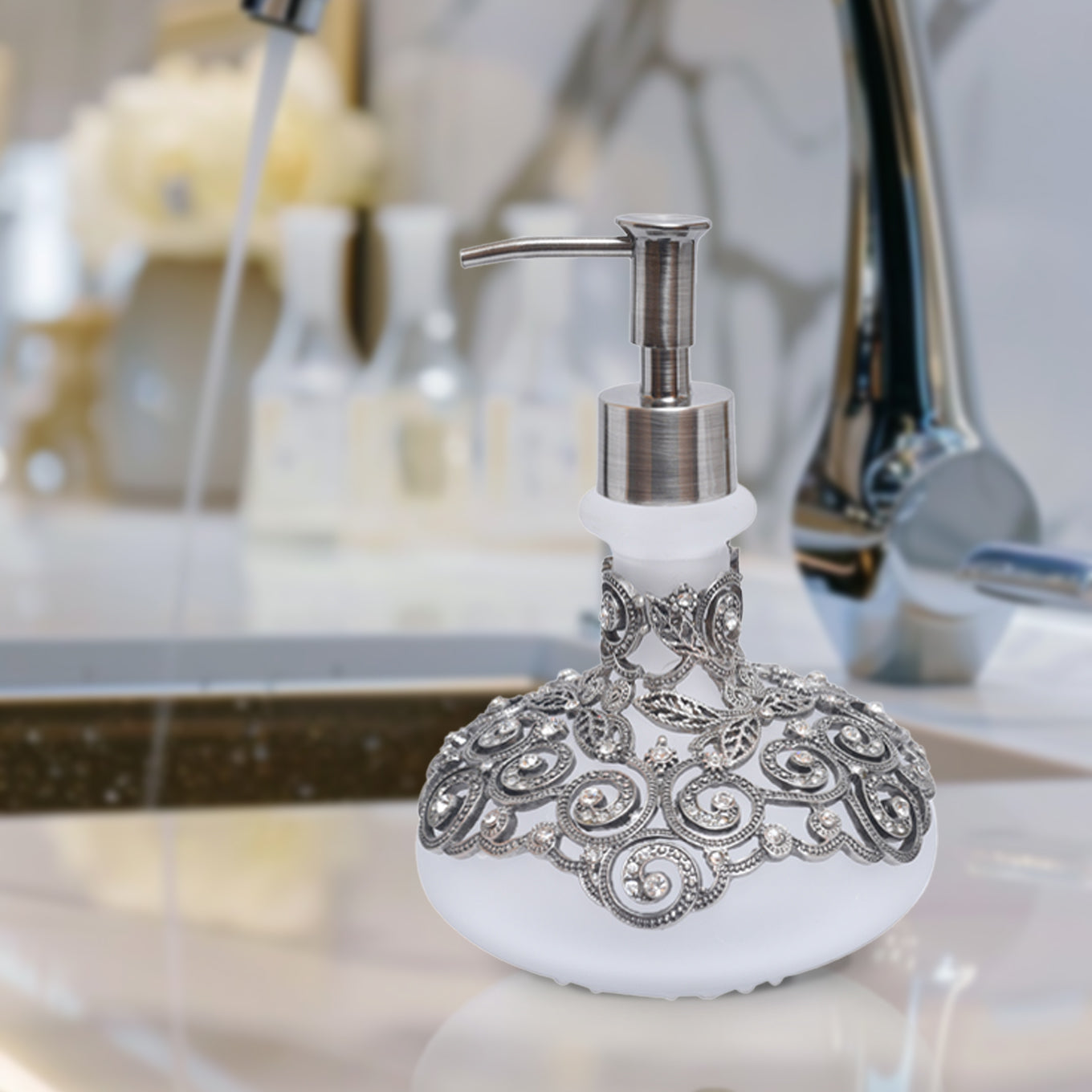 The Millicent - Modern Decorative Bathroom Accessory Handmade Soap Dispenser Gift for Mom 12.5oz
