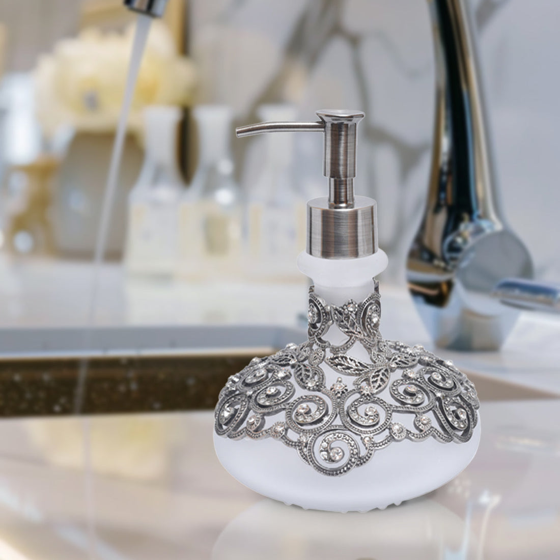 The Millicent - Modern Decorative Bathroom Accessory Handmade Soap Dispenser Gift for Mom 12.5oz