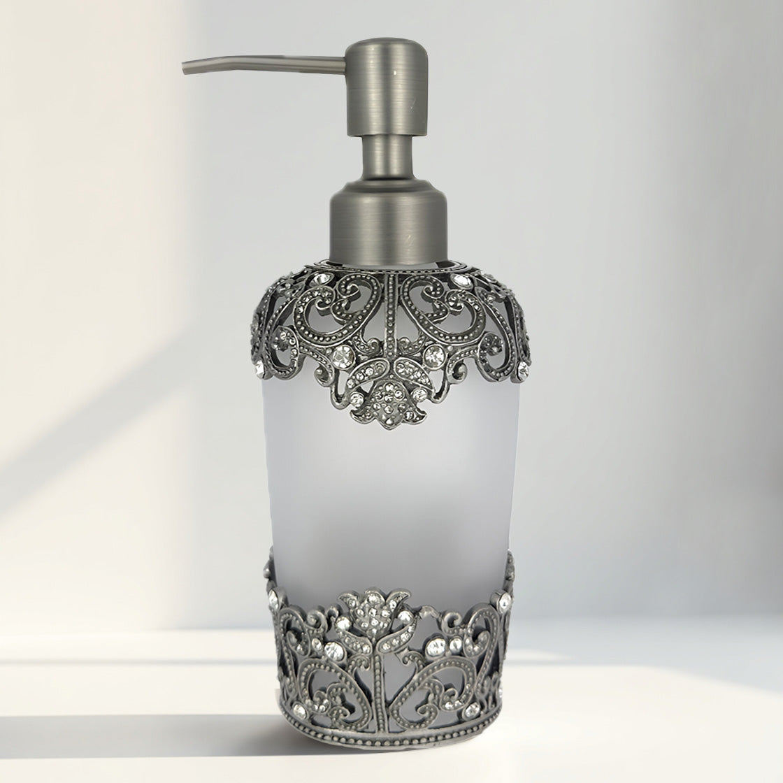Celestia Glow – Modern Decorative Bathroom Accessory Handmade Soap Dispenser, 9 oz