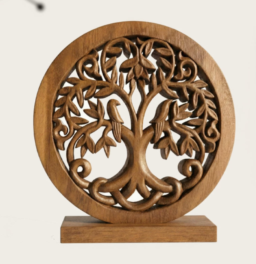 Maple Grove – Hand Carved Tree of Life Wooden Sculpture(Large), Handmade Farmhouse Décor, Gift for Mom