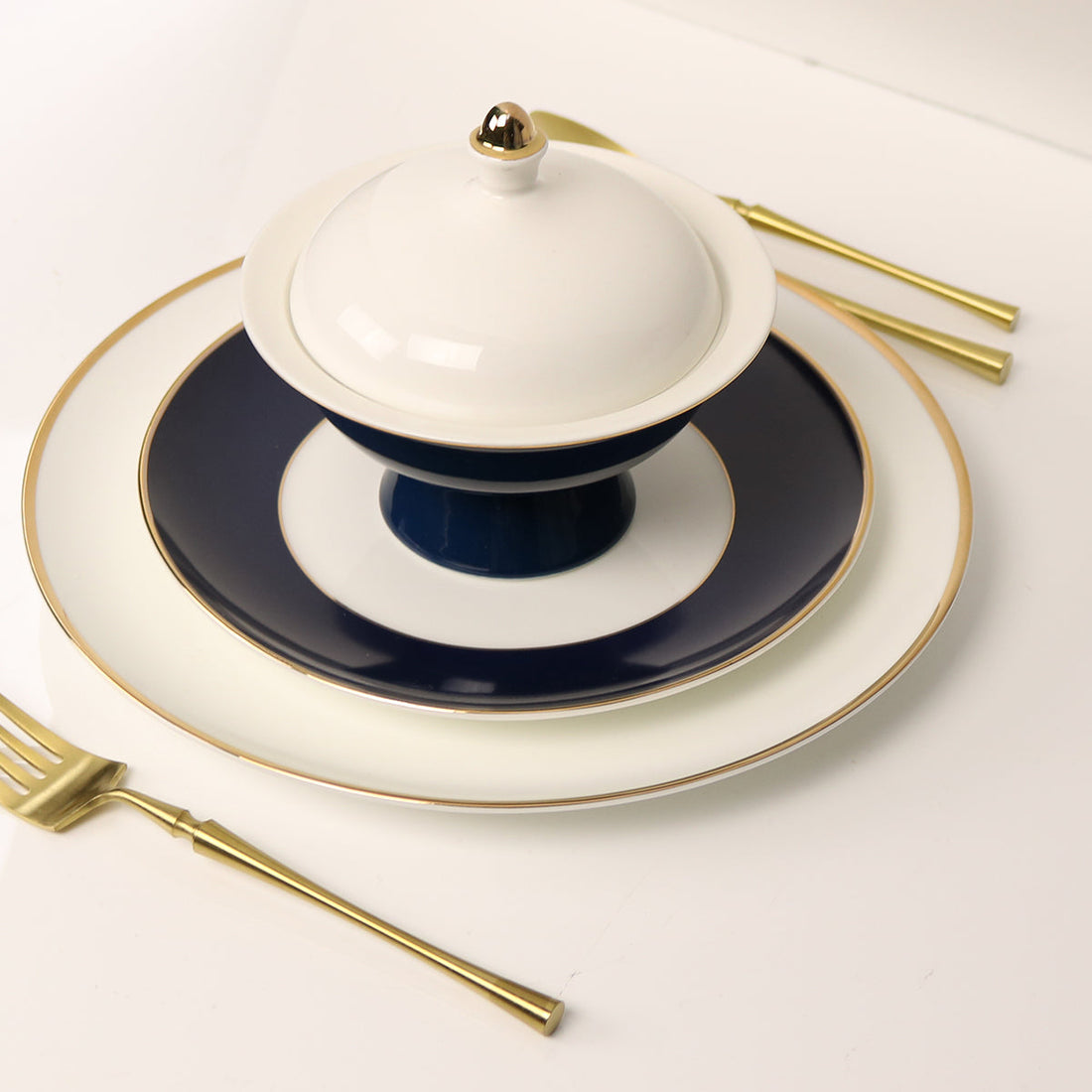 Navy Versaille Soup Bowl-Set of 4