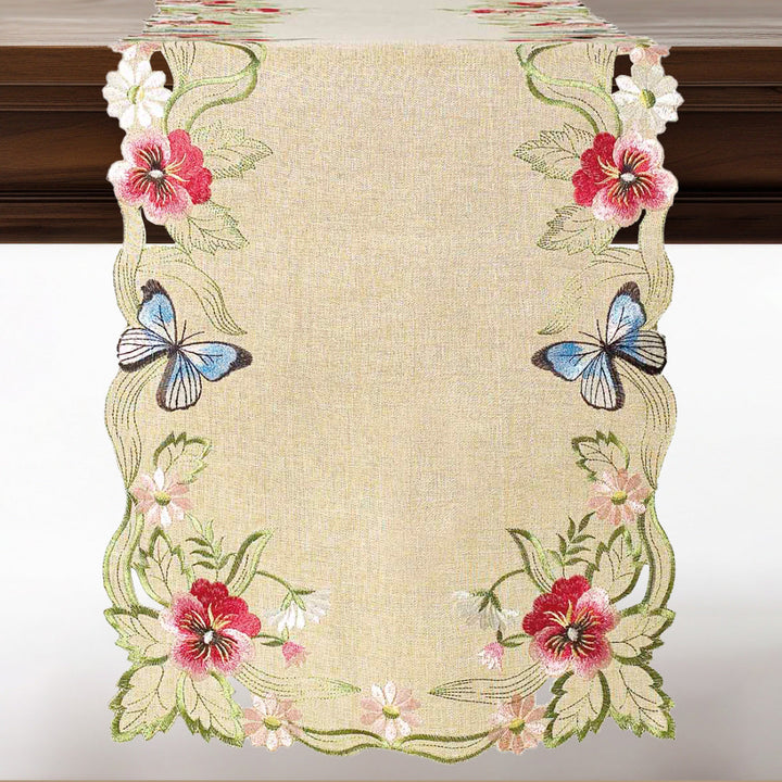 Sandy Dune – Beige Table Runner, Maliana Collection Elegant Dining Table Décor 14*108 inch