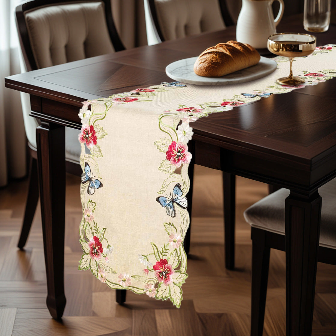 Sandy Dune – Beige Table Runner, Maliana Collection Elegant Dining Table Décor 14*108 inch