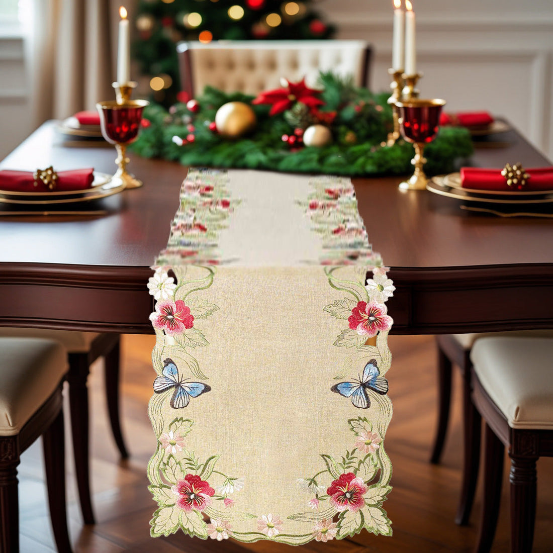 Sandy Dune – Beige Table Runner, Maliana Collection Elegant Dining Table Décor 14*108 inch