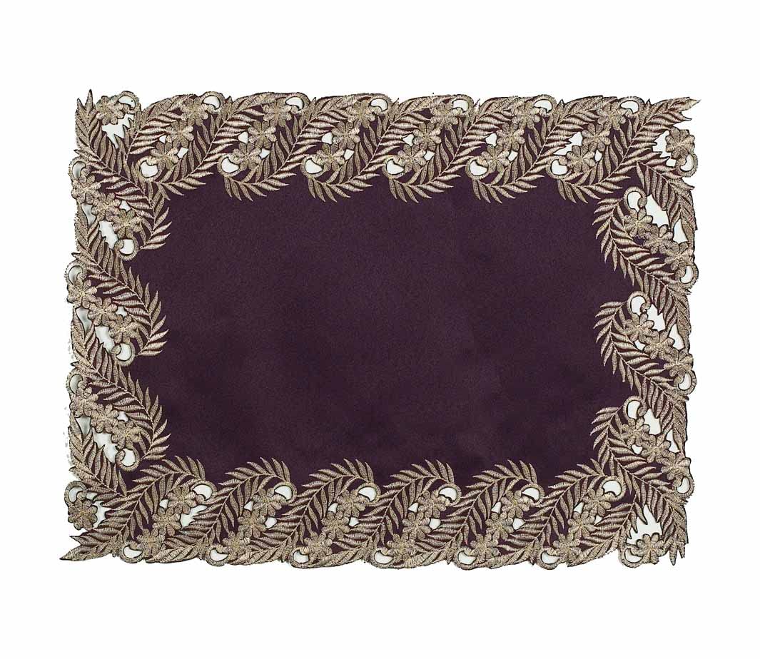 Violet Dream – Plum Gold Table Placemats, Anyce Collection Artistic Dining Décor 12*18 inch