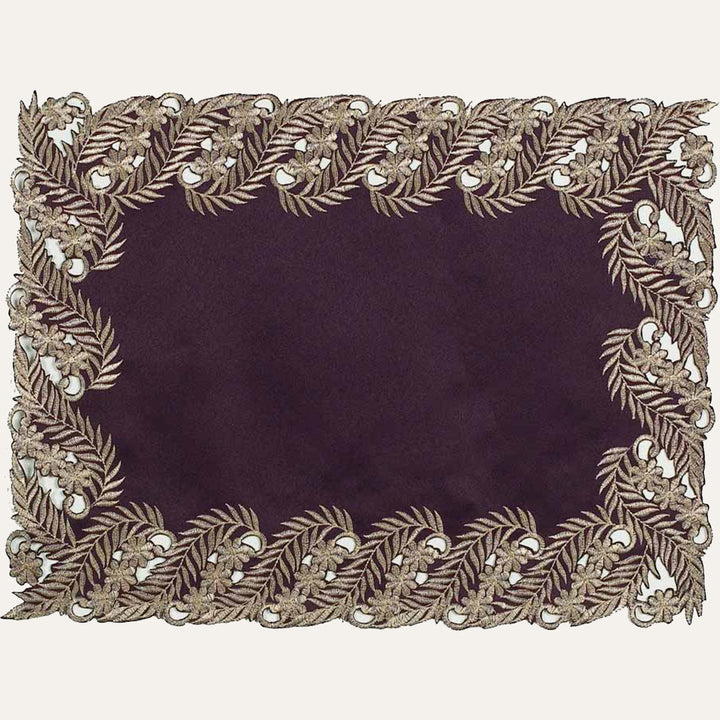 Violet Dream – Plum Gold Table Placemats, Anyce Collection Artistic Dining Décor 12*18 inch